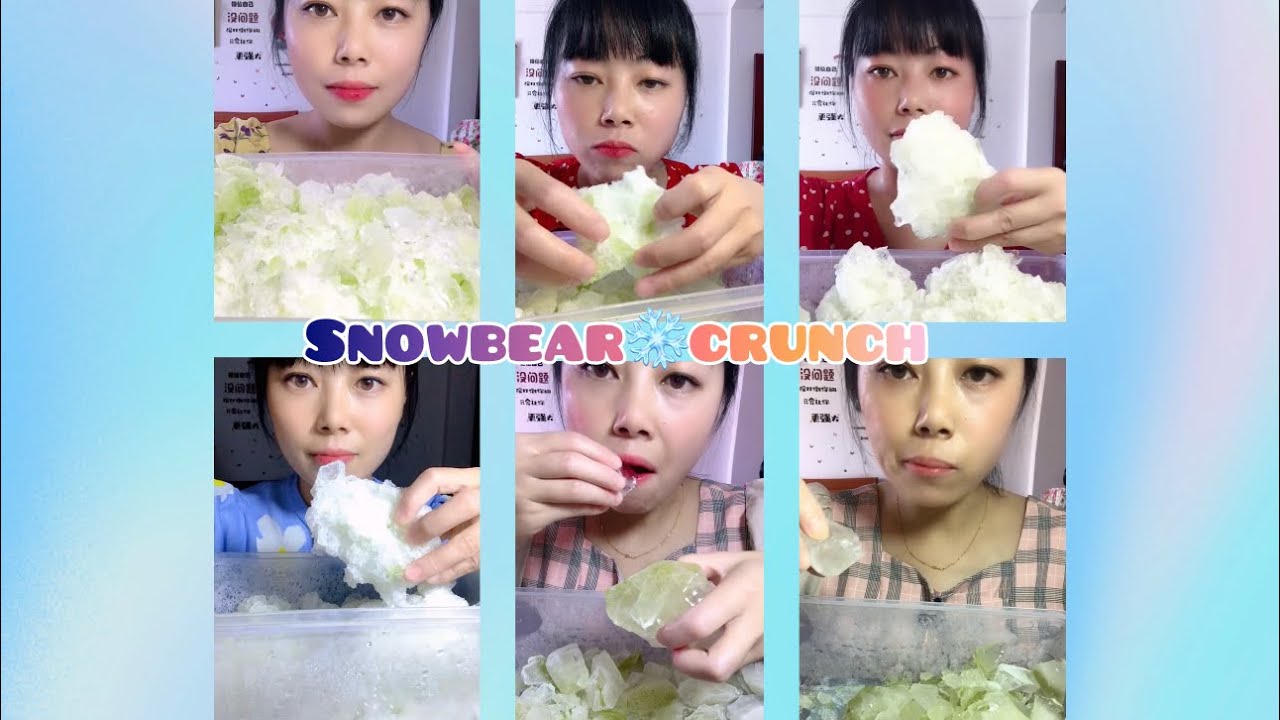 MATCHA FLAVORED ICE | CRUSHED ICE | HARD ICE | ICE EATING ASMR | SATISFYING CRUNCHES❄️🧊💚