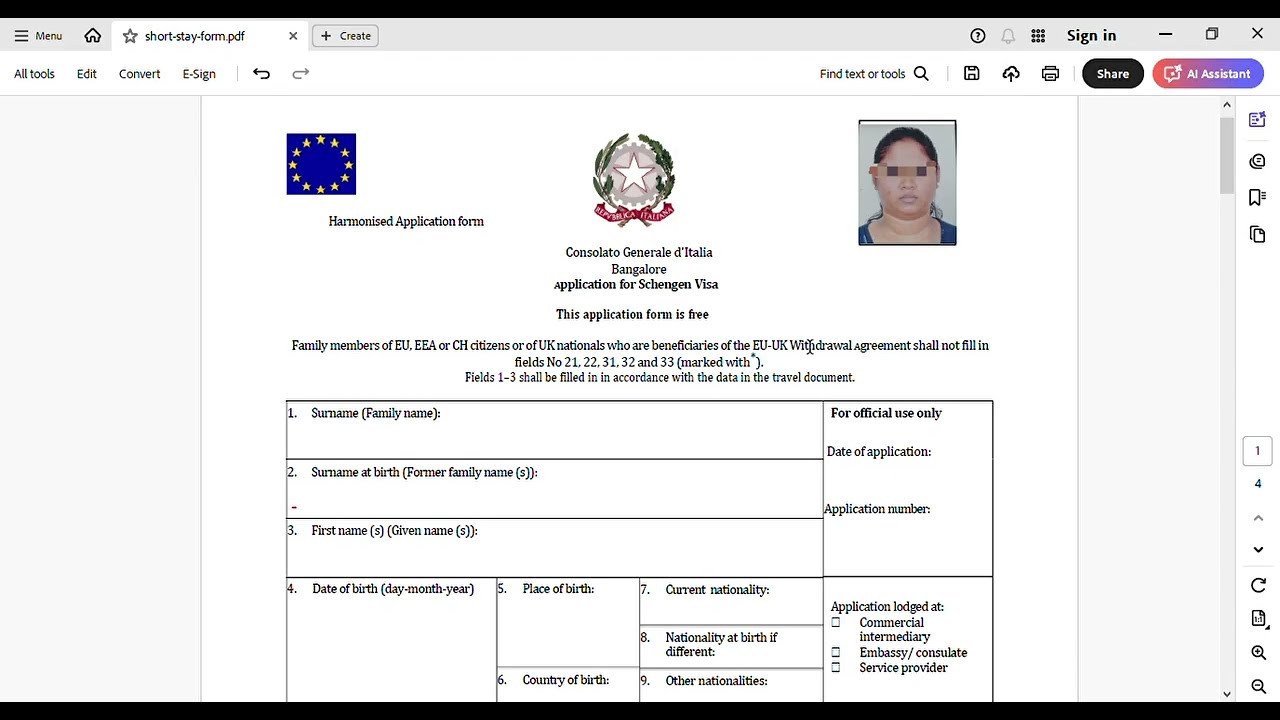 |schengen visa|SHORT STAY APPLICATION form FILLUP for CONFERENCE|| ITALY|| Invitation visa|