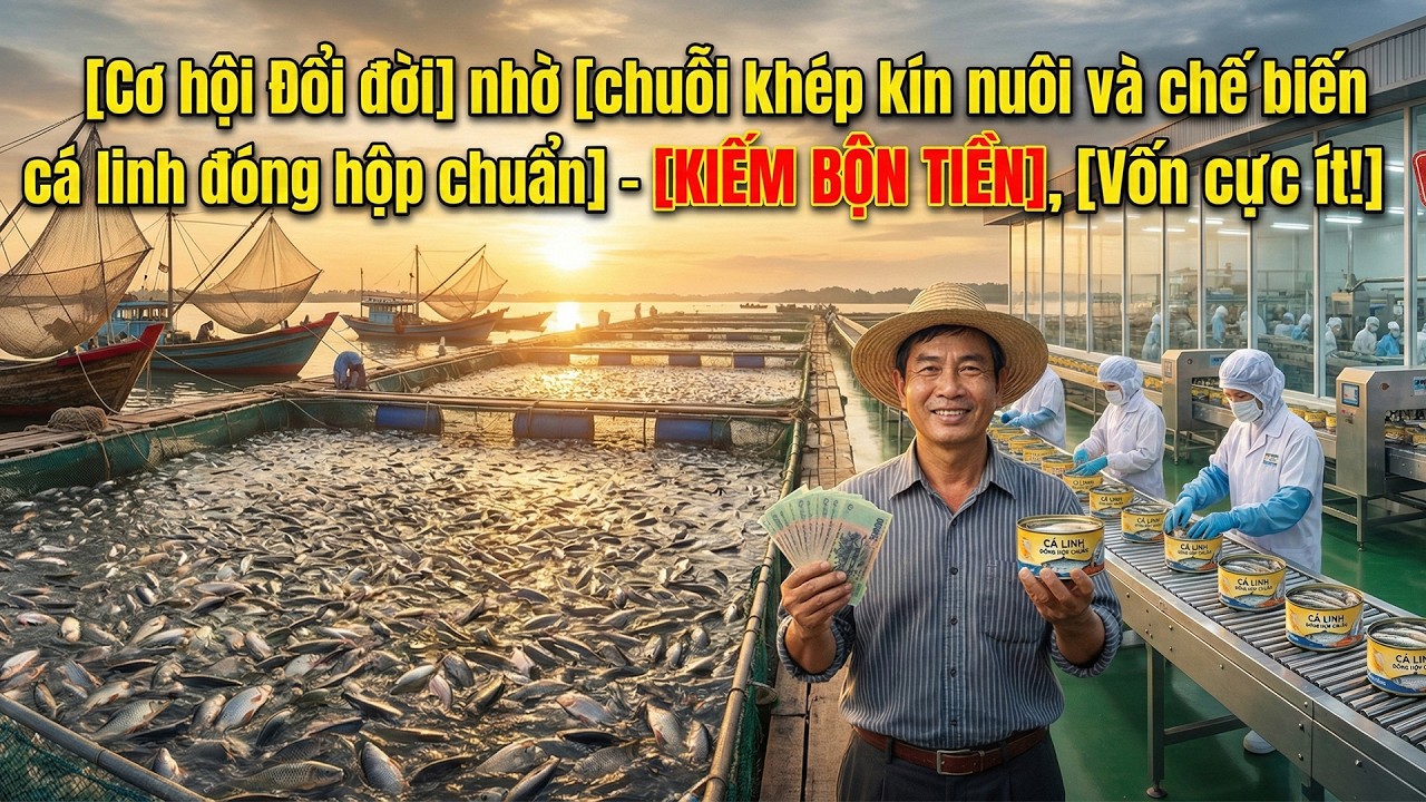 Cơ hội Đổi đời nhờ chuỗi khép kín nuôi và chế biến cá linh đóng hộp chuẩn   KIẾM BỘN TIỀN,Vốn cực ít