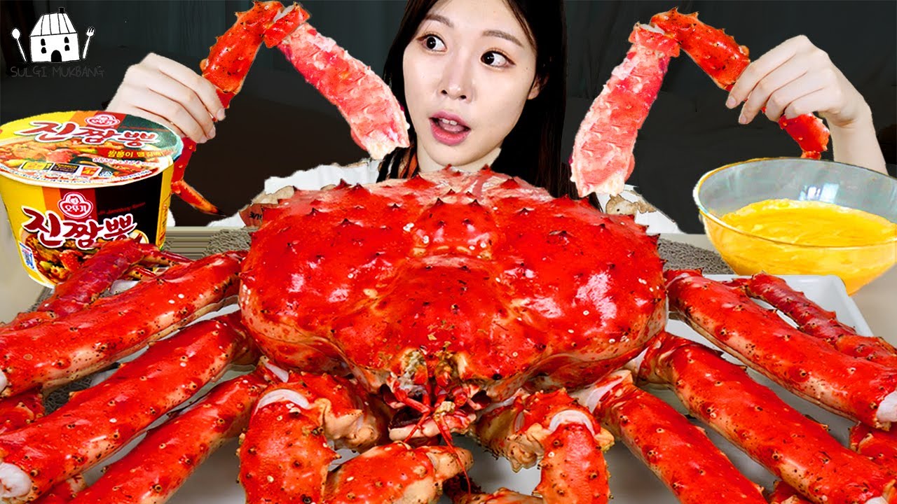 АСМР МУКБАНГ | Really King Crab, Jin Jjambbong Ramen, Соус из морепродуктов, Соус Carbonara Fire