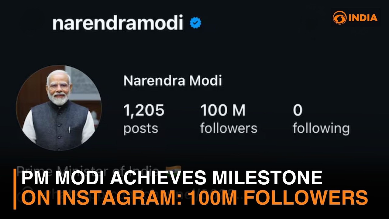 PM Modi Achieves Milestone on Instagram: 100M Followers