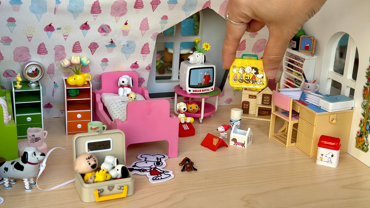 Miniature SNOOPY Bedroom Tour | ASMR Re-ment Organize