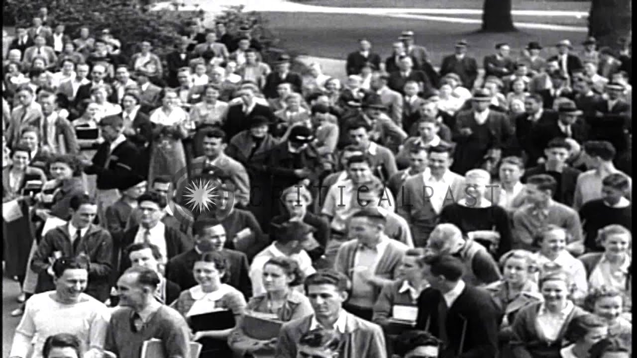 Historical events of 1935 including Stresa Front, US anti-war demonstrations, FDR...HD Stock Footage