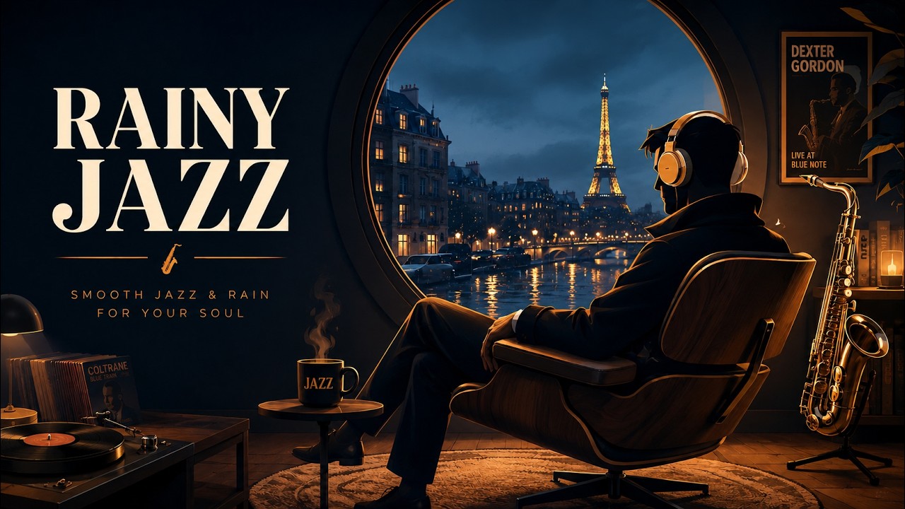 Paris Rain Nocturne ☔ Sad Saxophone & Piano Jazz for Lonely Nights in Paris