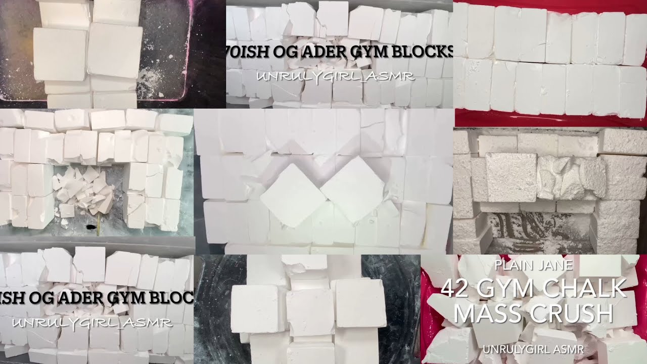 Old ader soft gymchalk block crushing ASMR : Edit comp of @unrulygirl_asmr | fresh white gymchalk