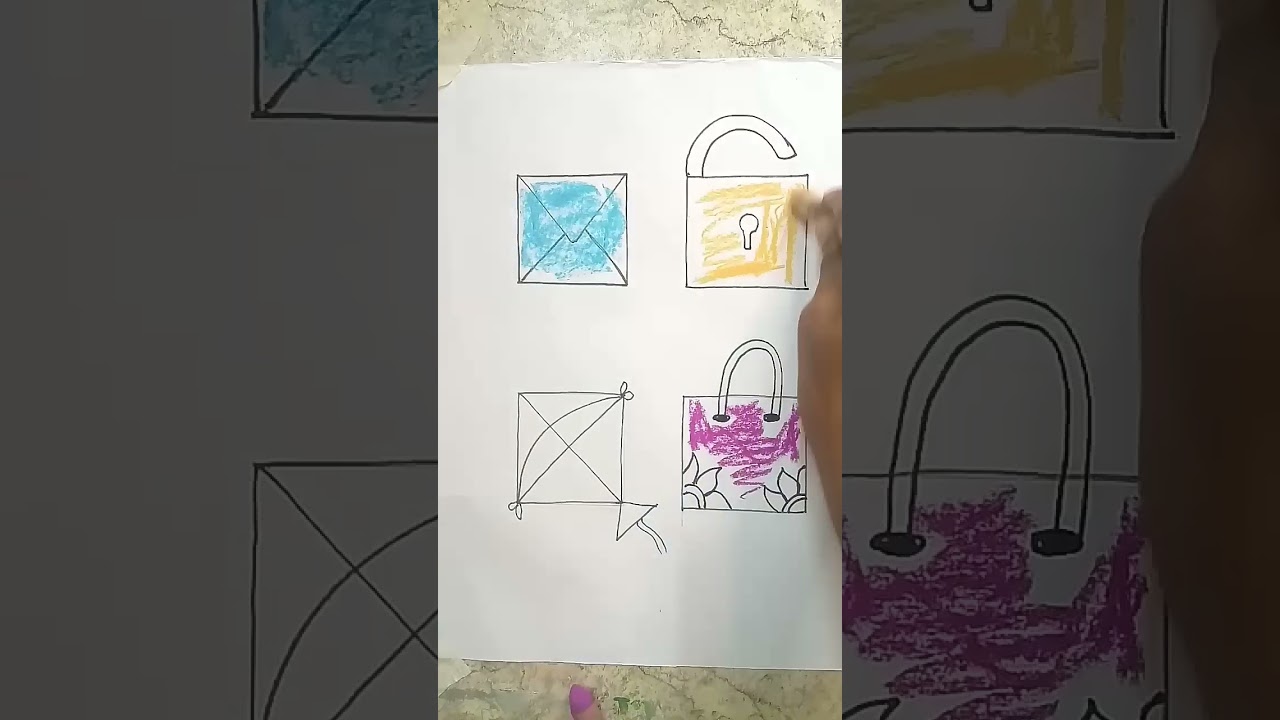 draw objects From square  shape / easy drawing  #shorts