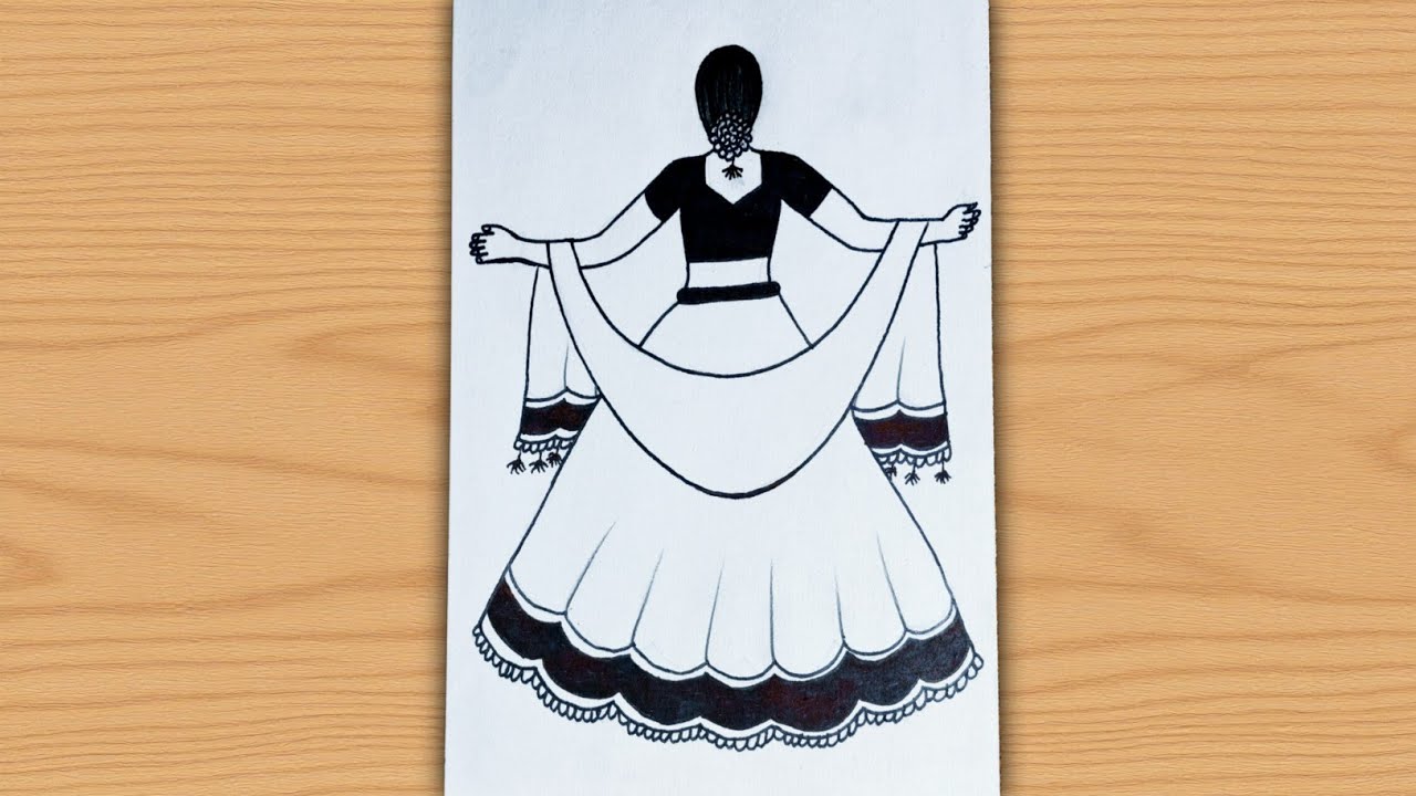  how to Draw Girl full body drawing video 🎨 Art video on paper 3d drawing #video 