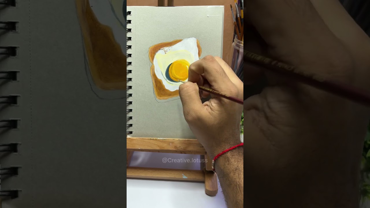 Savoring the art of simplicity with a brush in hand. 🍞🍳🎨 #art #drawing #painting #stilllife