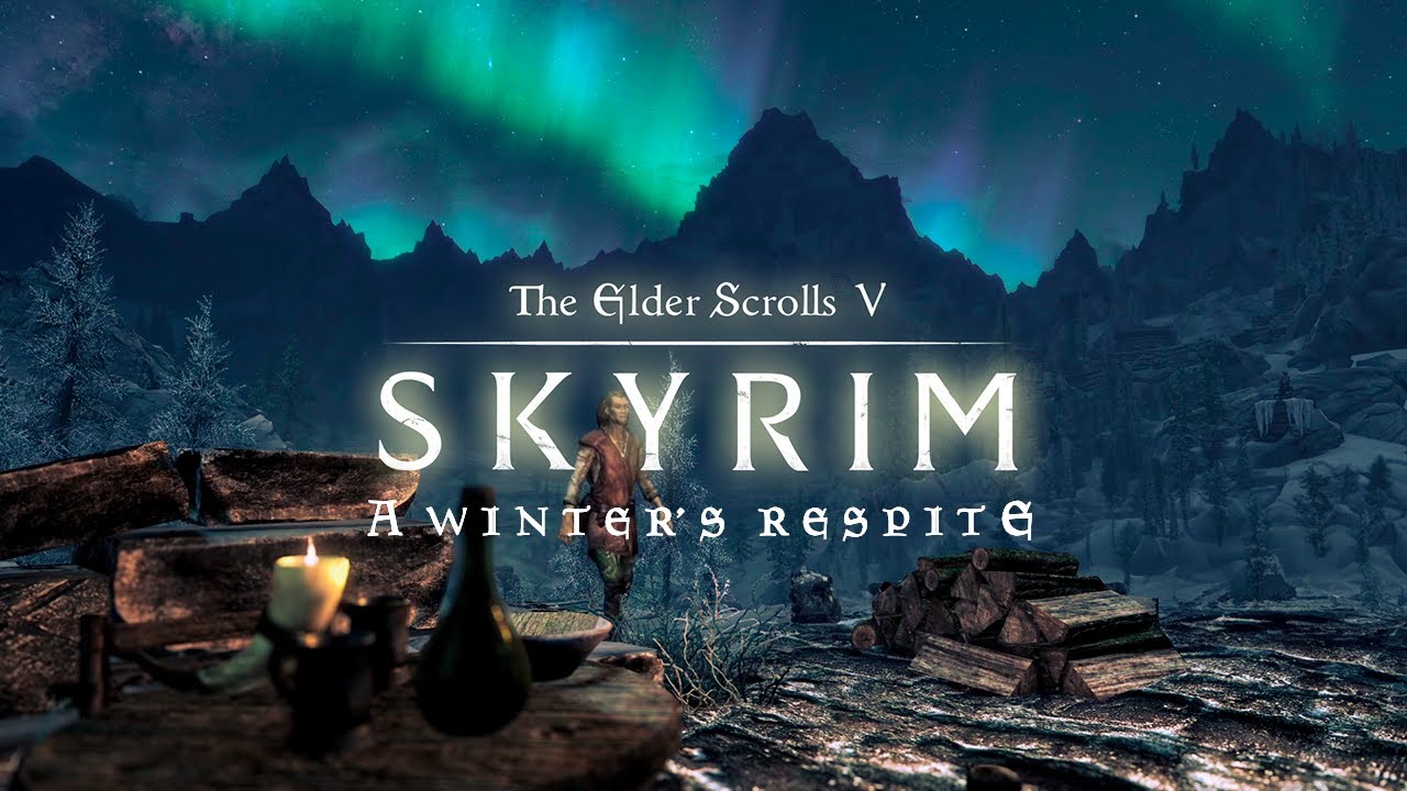 A Winter's Respite - Skyrim Ambience | 1 Hour of Ambient Nature, Night sounds and Music