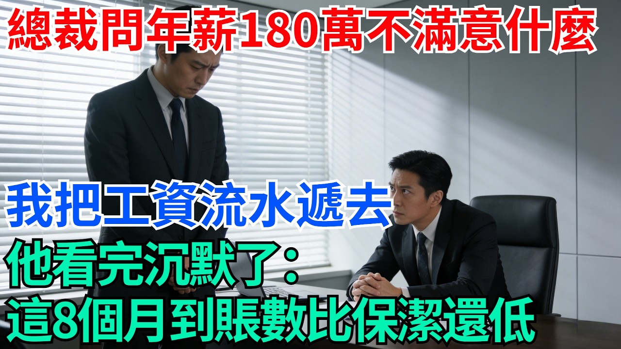 總裁冷聲問我年薪180萬還不滿意什麼，我把工資流水遞過去，他看完沉默了：這八個月到賬數比保潔還低【奇趣天下】#職場逆襲#職場智慧#爽文職場#工作日常#完結爽文