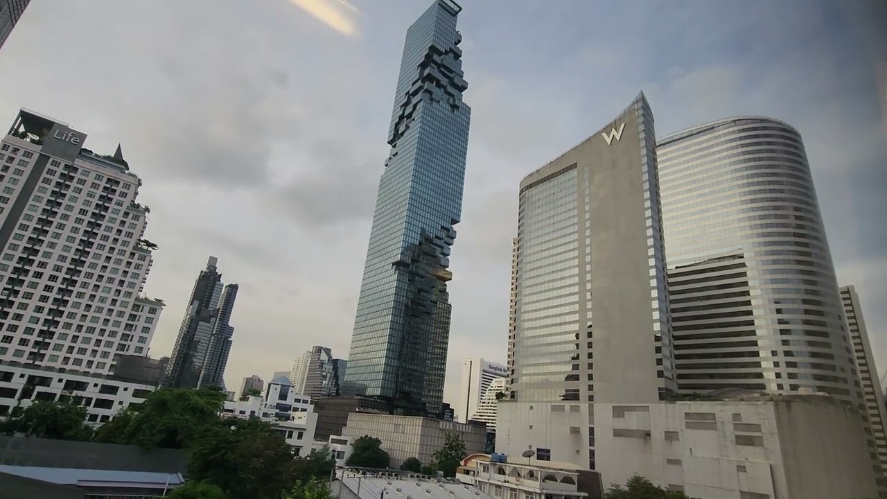 Full Train Ride Right Side National Stadium to Bang Wa BTS SkyTrain Bangkok Thailand