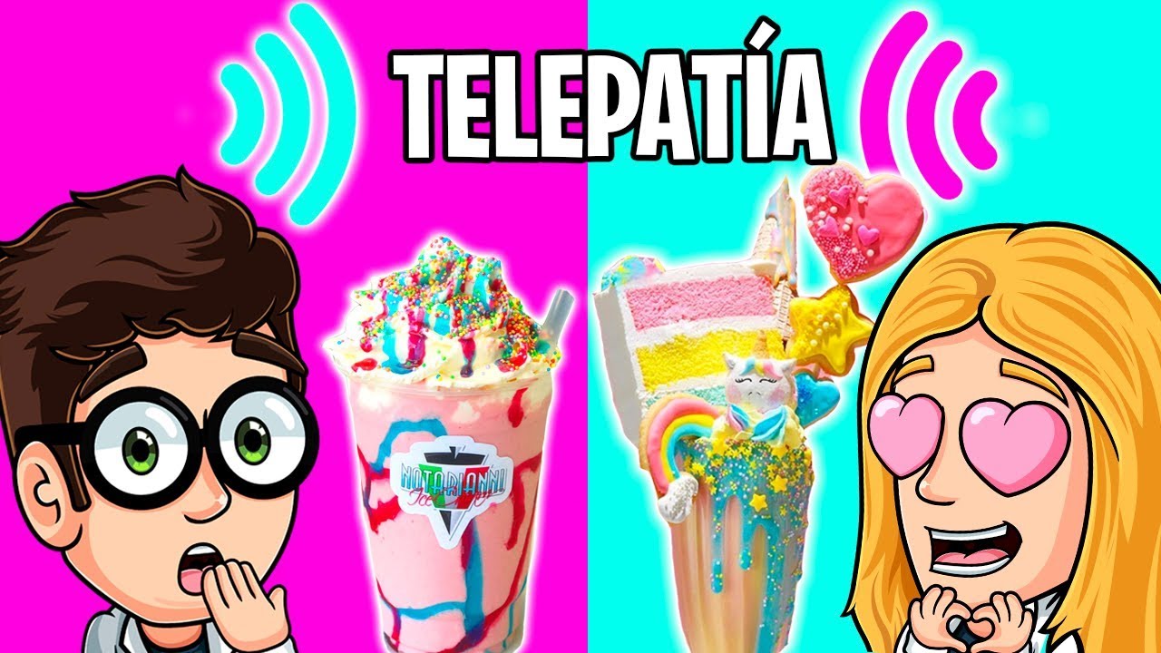 BATIDO POR TELEPATÍA 🥤TWIN TELEPATHY MILKSHAKE CHALLENGE!! 🥛