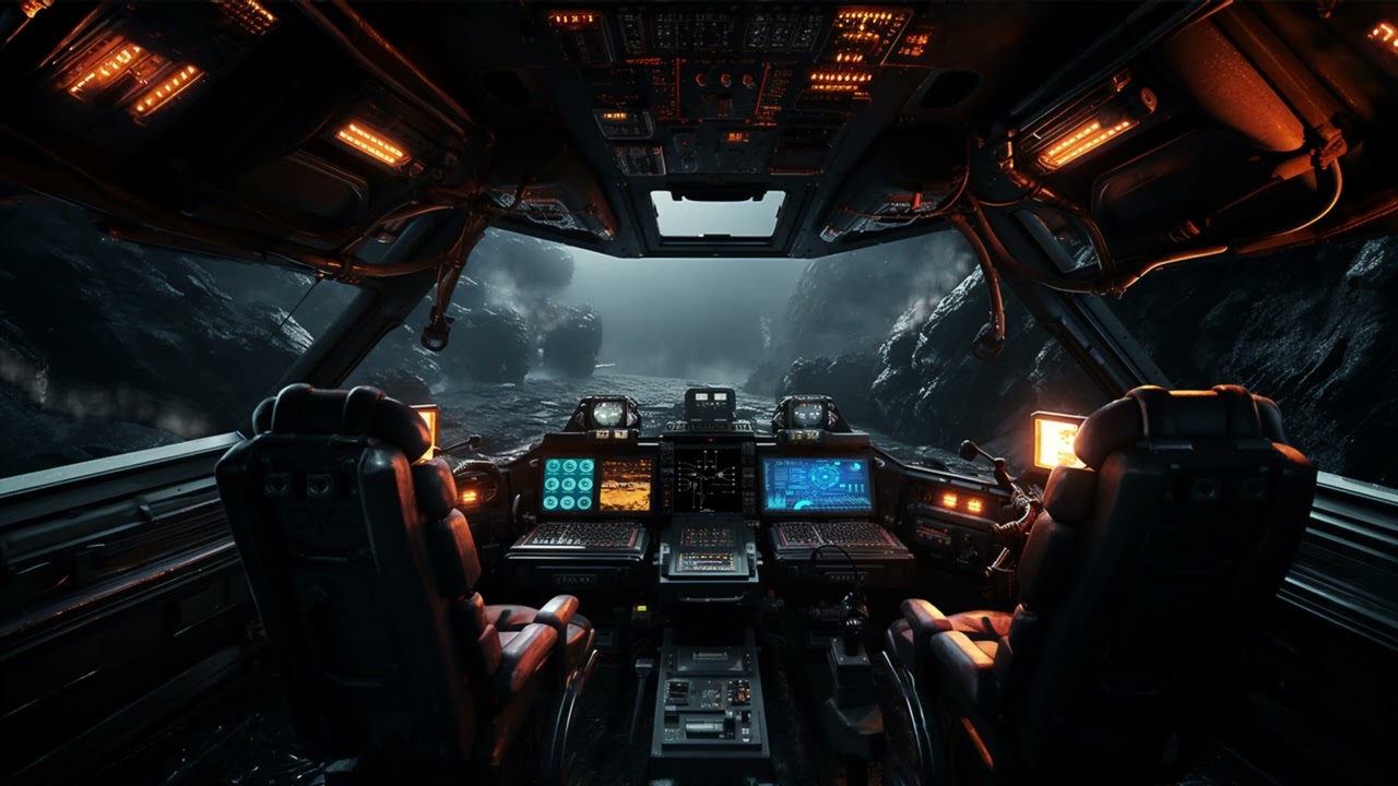 Sci-Fi Ambience, Radio Chatter & Spaceship Cockpit Ambience For Sleep, Study, Relaxation.
