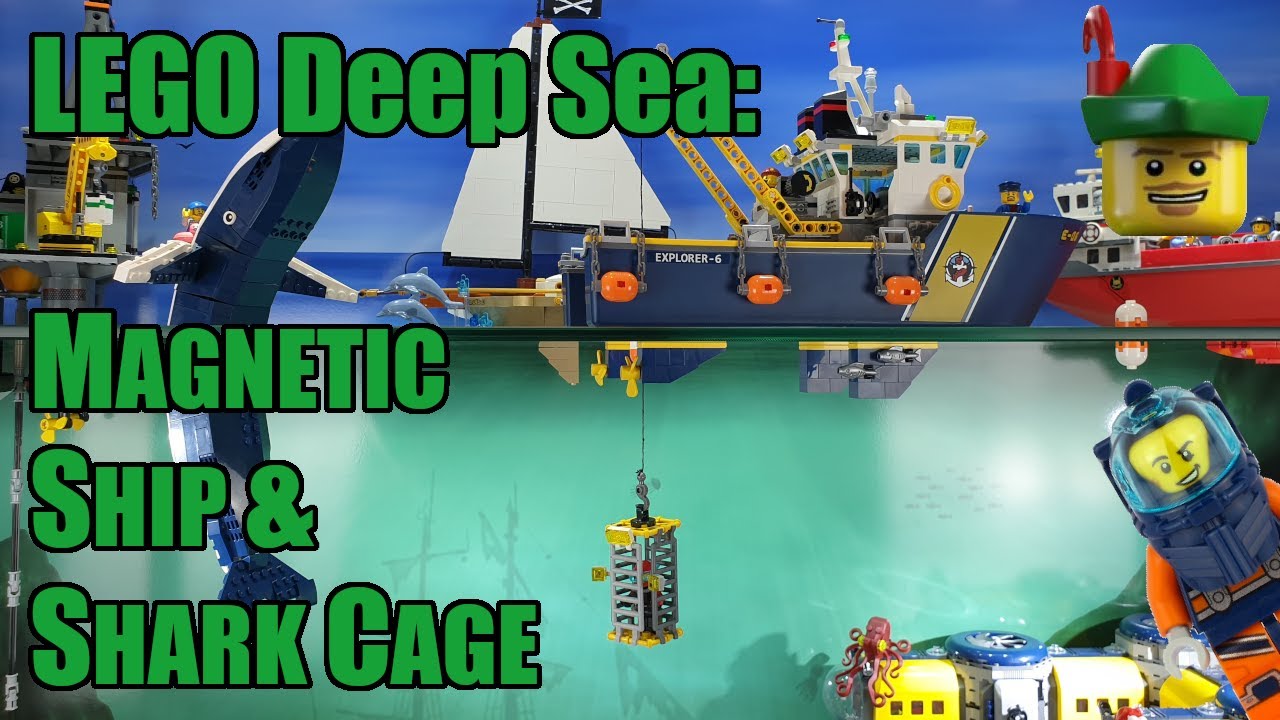 LEGO Deep Sea - Magnetic Shark Cage & Ocean Exploration Vessel 60095 🔱🤿🦈🏹