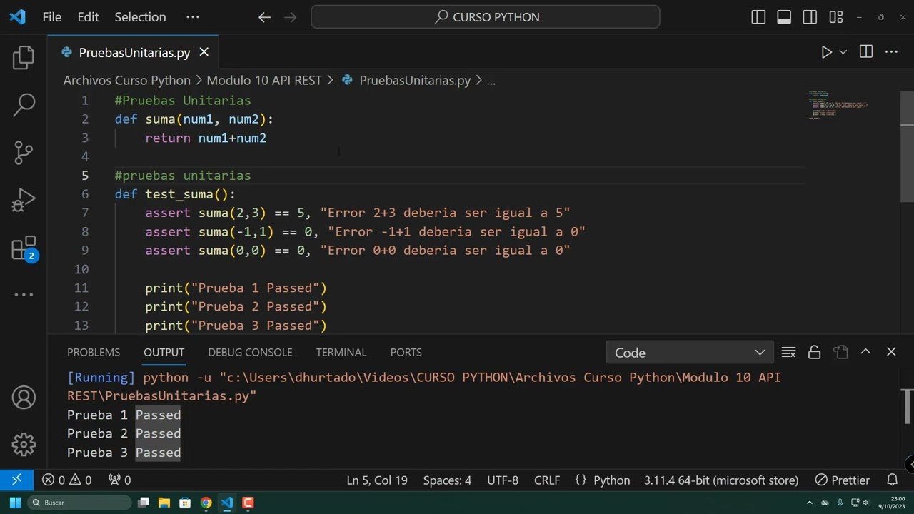 Curso de Python 64 - Pruebas unitarias con Python