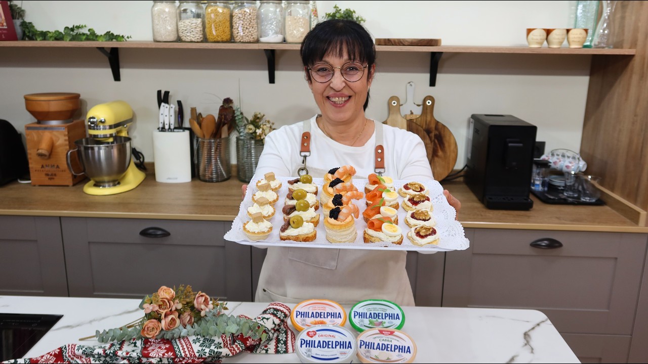Canapés con queso Philadelphia