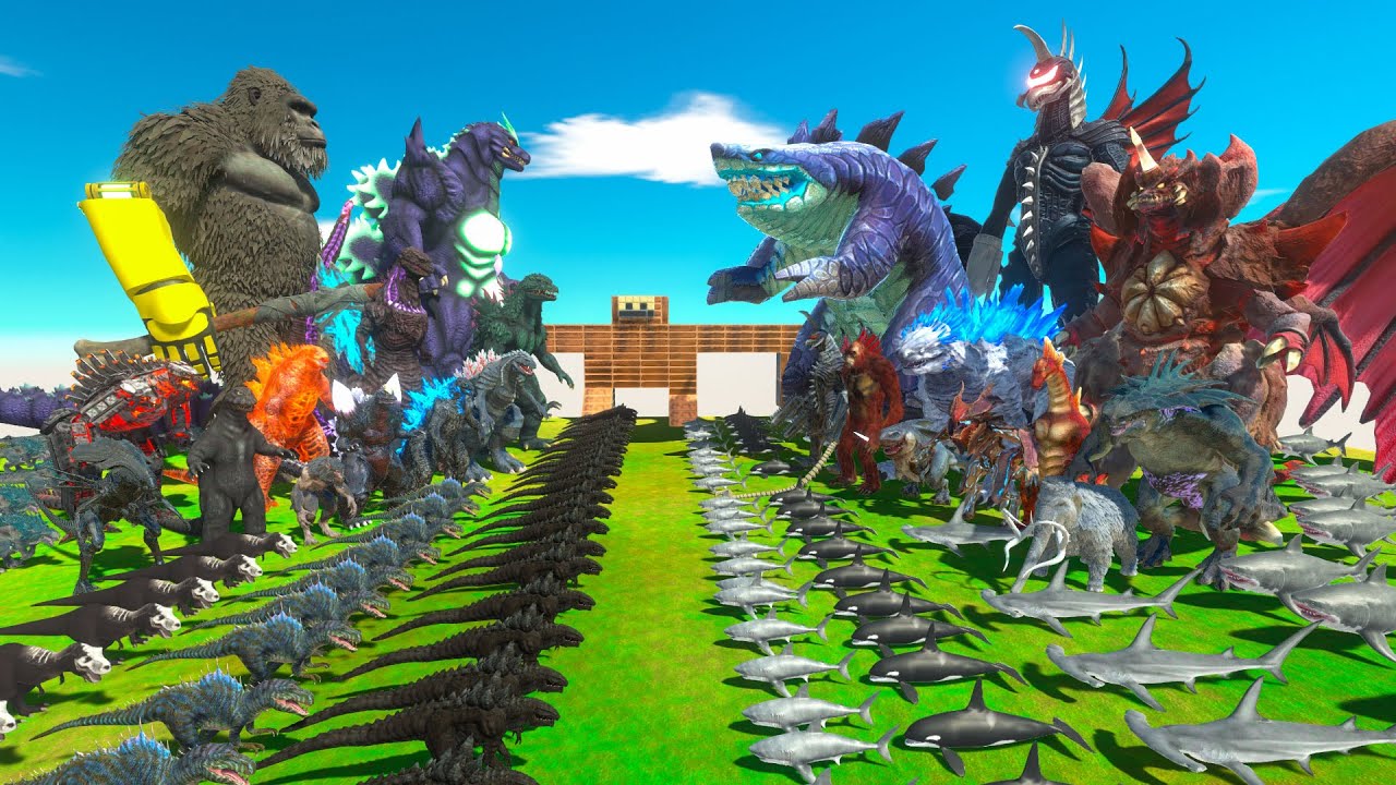 GODZILLA x KONG - Team NEW SUPER GODZILLA x KONG VS Team NEW DESTOROYAH + SHARKZILLA + GIGAN + SHIMO