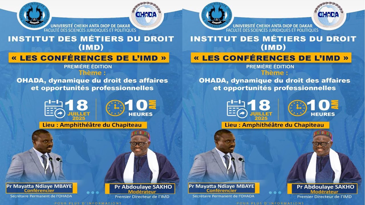 Les conférences de l'IMD 1ere Édition _ Thème : OHADA, dynamique du droit des affaires et ....