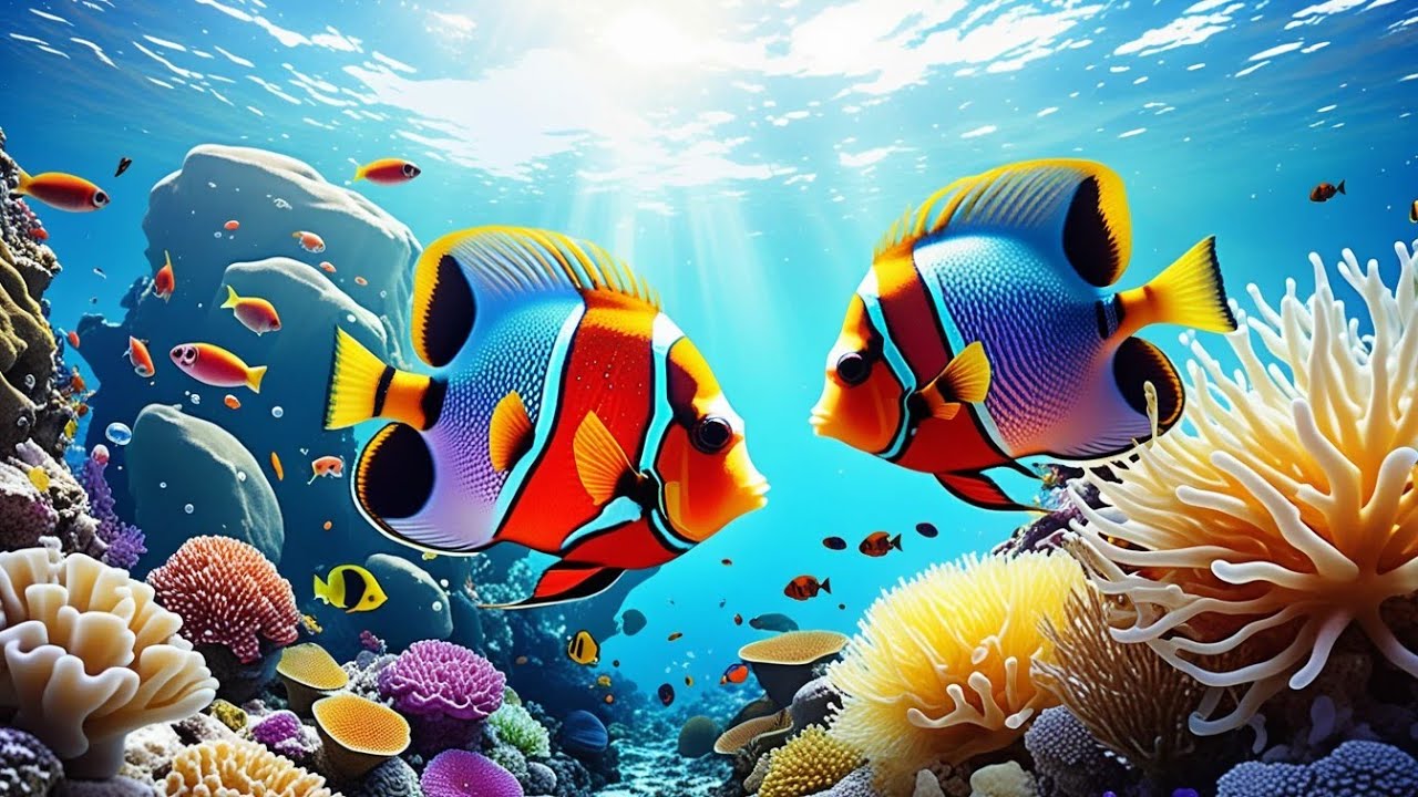 4K Aquarium TV Background For Sleep - Relaxing Music For Deep Sleep & Mesmerizing Fish Sanctuary