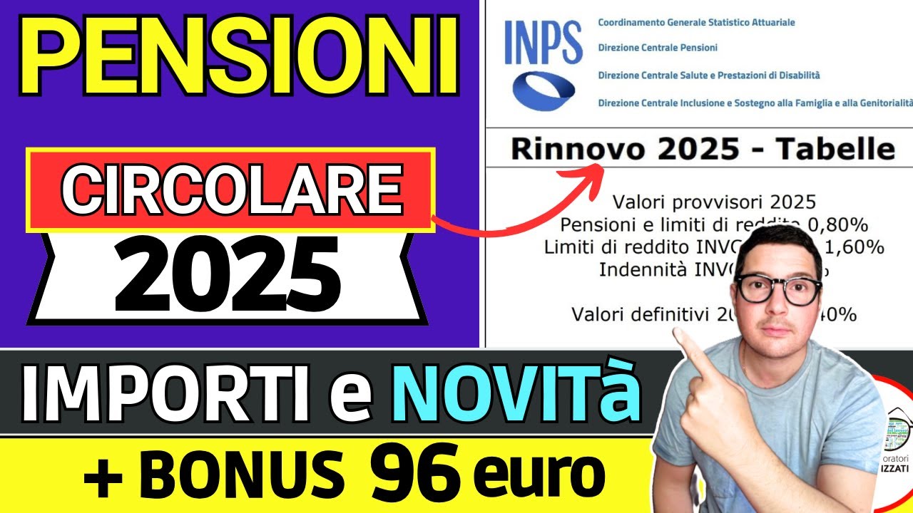 INPS⚠️ CIRCOLARE PENSIONI 2025 ➡ IMPORTI DEFINITIVI 📈RIVALUTAZIONI AUMENTI IRPEF REDDITI TAGLI BONUS