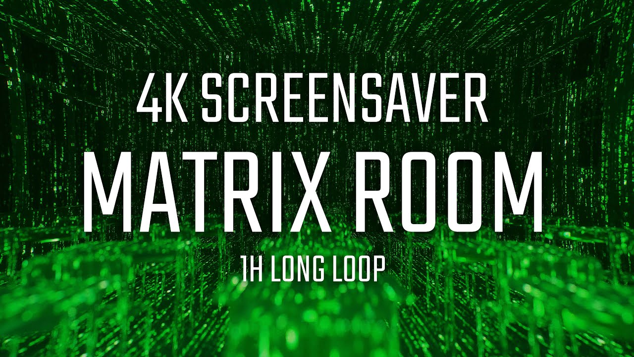 Matrix Background 4K Screensaver Greenscreen: Falling Letters on the Room