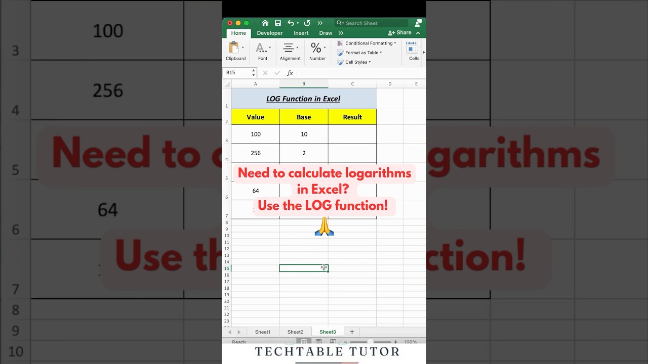 Excel Hack: Simplify Calculations with the LOG Function! #excel #excelshorts