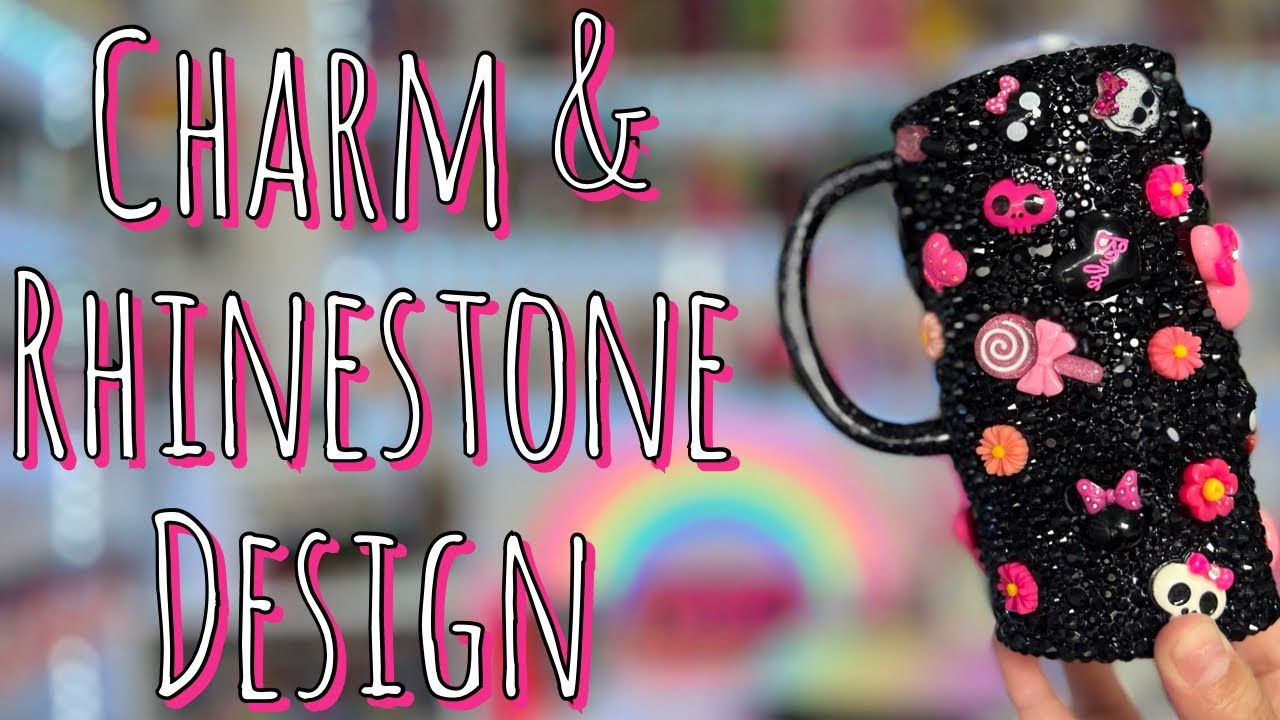 Rhinestone tumbler design , using flat back charms, and glass rhinestones. Step by step tutorial.