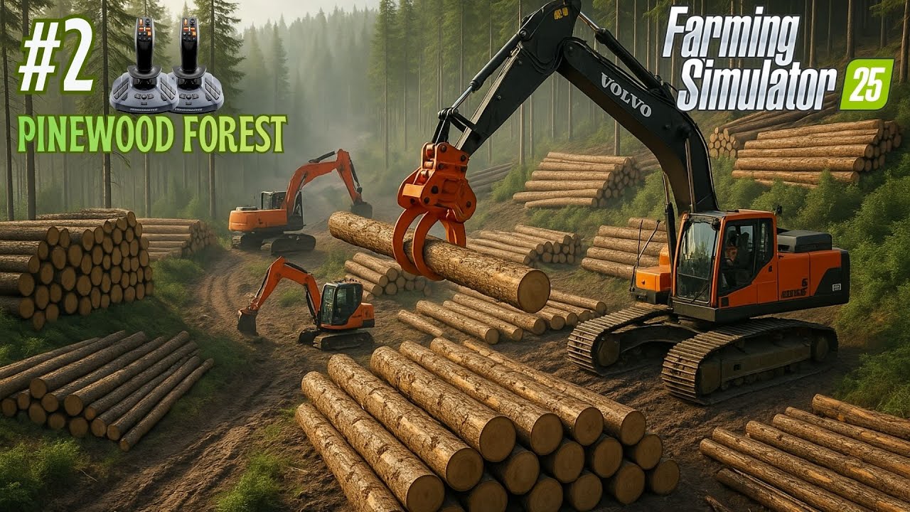 EP.2 • Clearing Pinewood Forest for a MEGA LOGGING BASE! 🌲 FS25 Heavy Machinery Madness