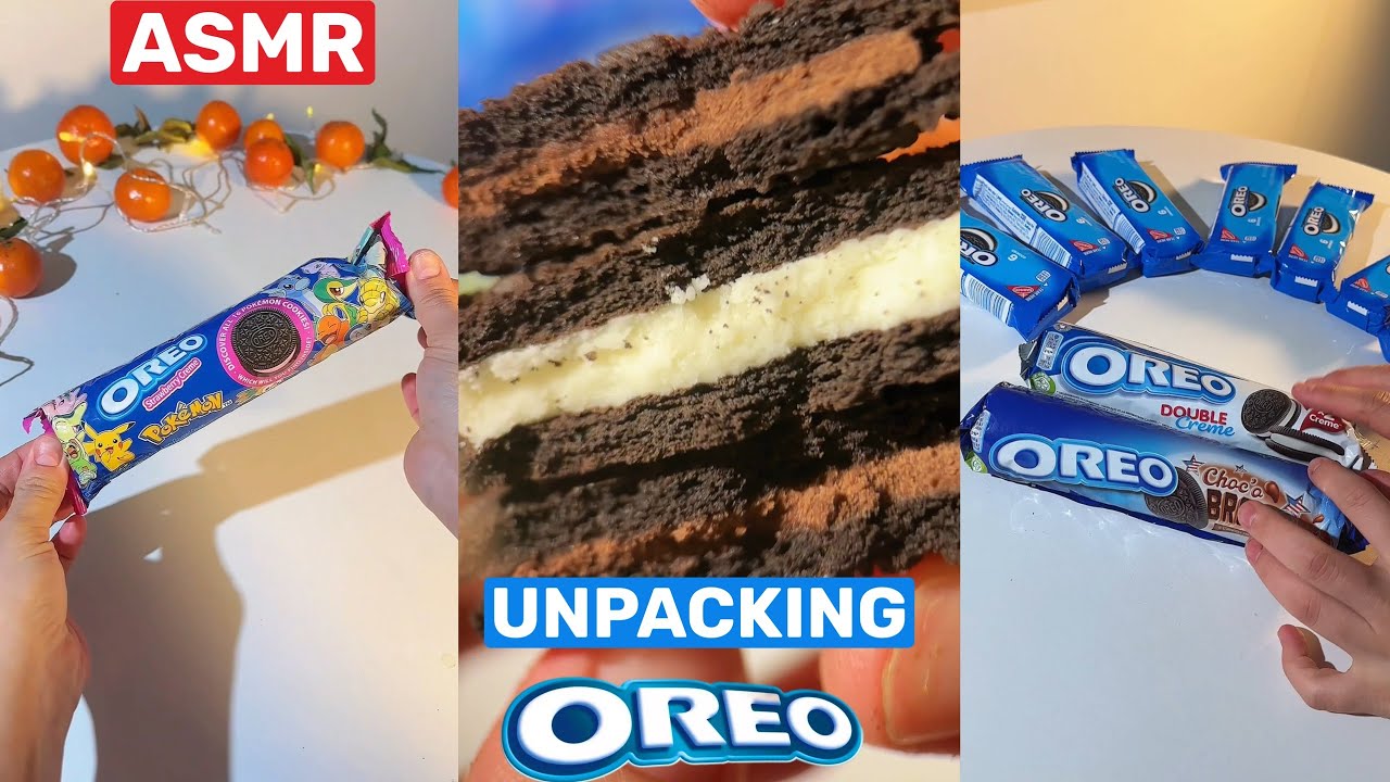 Unpacking OREO PokeMon | Dark & White chocolate | Golden | Double Cream | Chocolate Brownie #asmr
