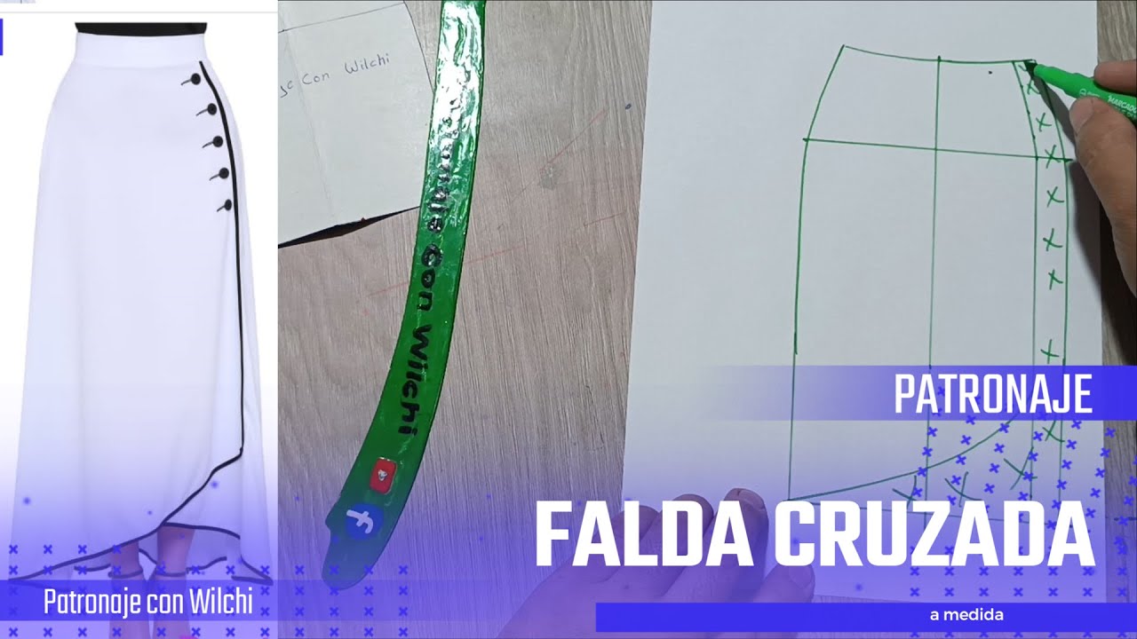 falda cruzada muy fácil de realizar (bien explicado) patronaje con wilchi