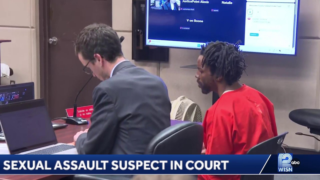 Tedrick A. Boone, who is accused of sexual assault and robbery in in court