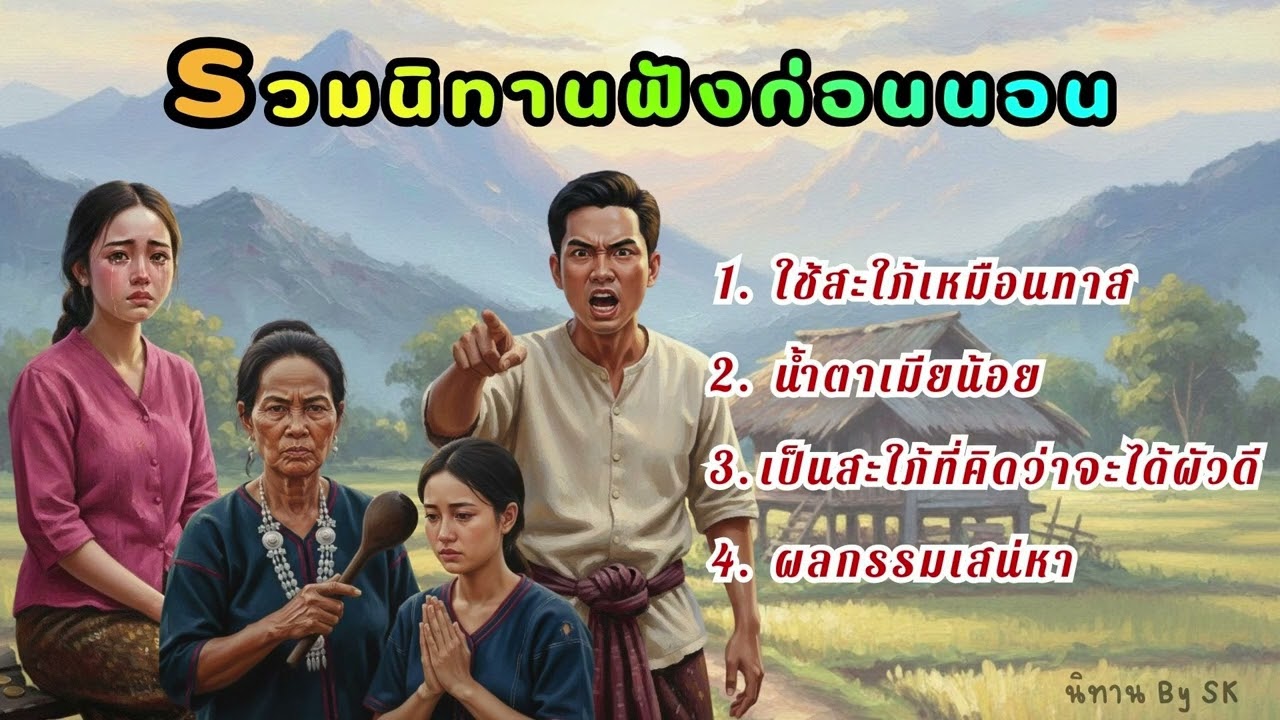 รวมนิทานฟังก่อนนอน  ใช้สะใภ้เหมือนทาส น้ำตาเมียน้อย เป็นสะใภ้ที่คิดว่าจะได้ผัวดี ผลกรรมเสน่หา