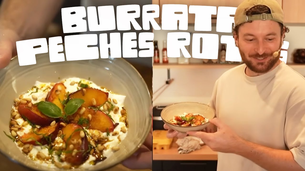 Pêche Roties - Burrata, Glace maison et Cake DIVIN ! (Tous à Poêle #6)