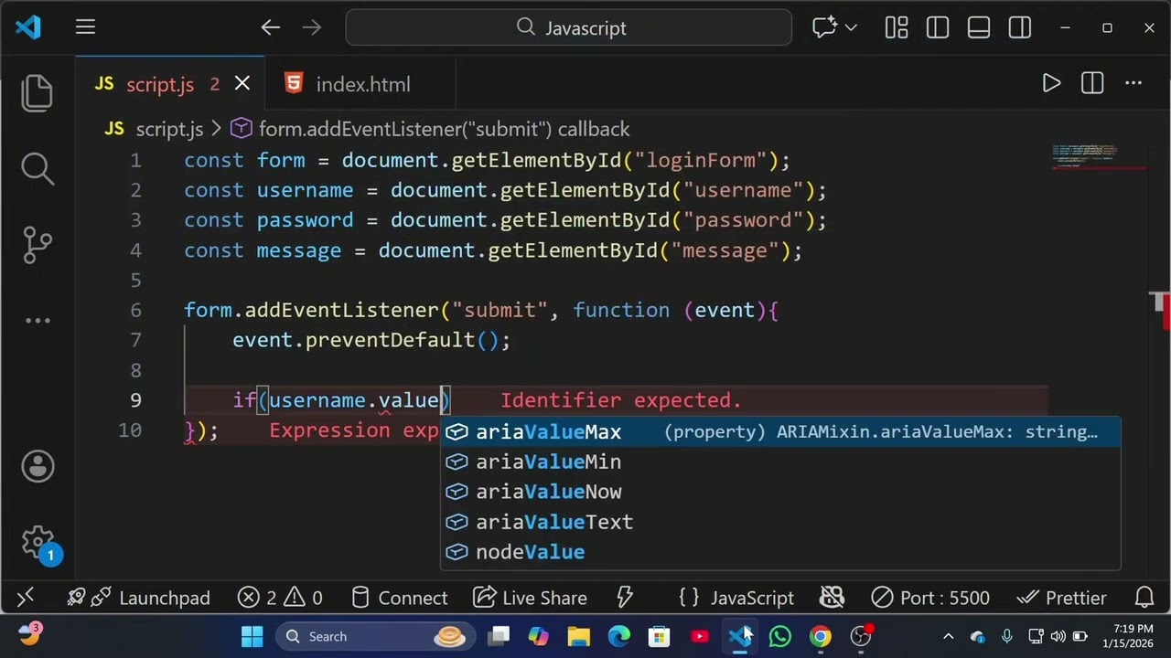 JavaScript Form Validation Tutorial for Beginners | Input Validation Explained Step-by-Step