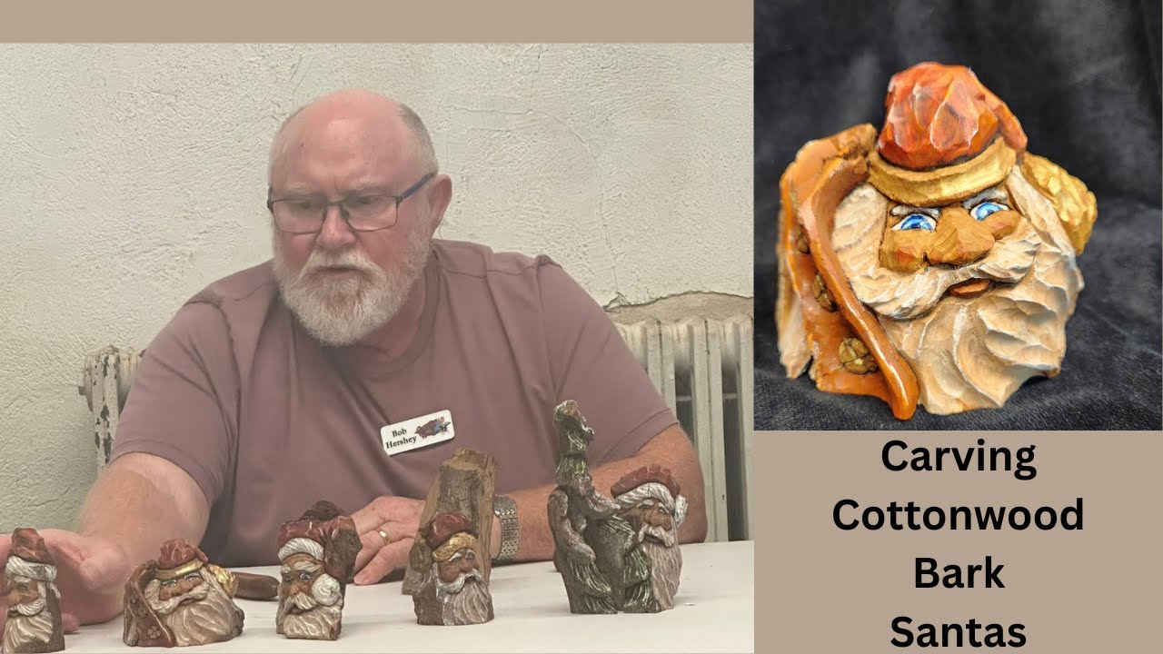 Woodcarving Santas in Cottonwood Bark with CCA Member Bob Hershey