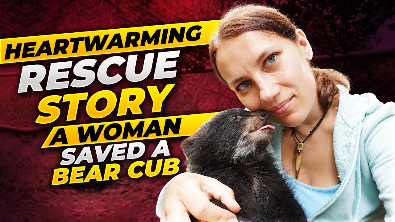 A woman saved a bear cub