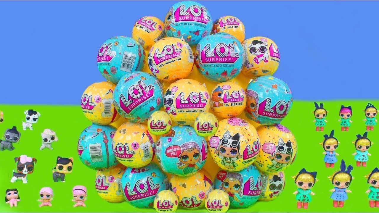 Giant LOL Surprise Ball Unboxing  Baby Dolls, Little Sisters, Confetti Pops & Blind Bags Series