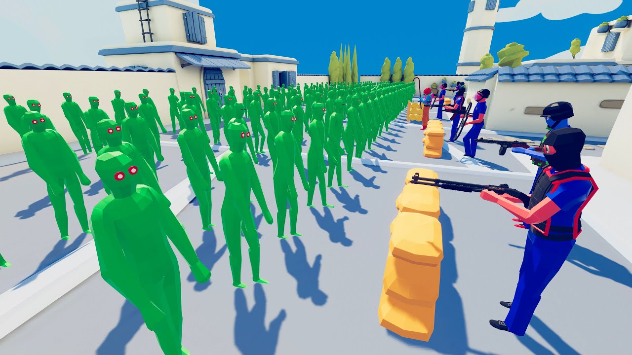 Zombie 100 Units vs Army Soldier - Totally Accurate Battle Simulator TABS
