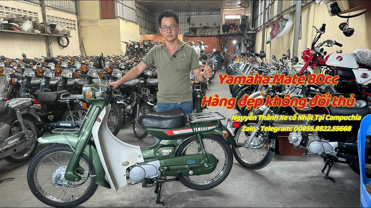 Yamaha Mate 80cc huyền thoại trở lại ( SIÊU HIẾM ) - Nguyễn Thành xe cổ Nhật tại Campuchia