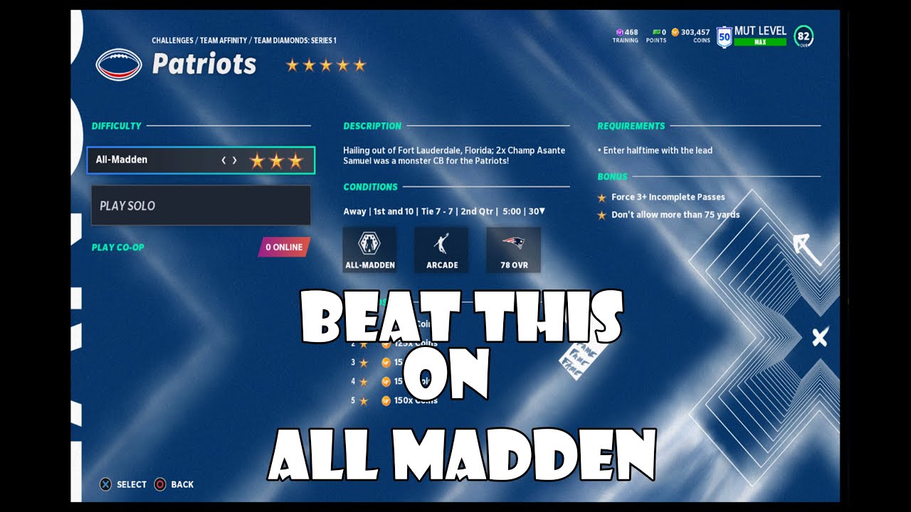 madden 21 theme diamonds All-Madden patriots challenge