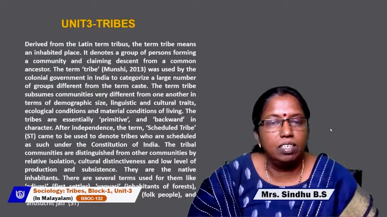 Sociology : TRIBES(In Malayalam)