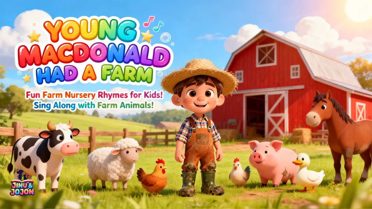 YOUNG MACDONALD HAD A FARM Nursery Rhymes Cute Farm Sing Along 😊🎶