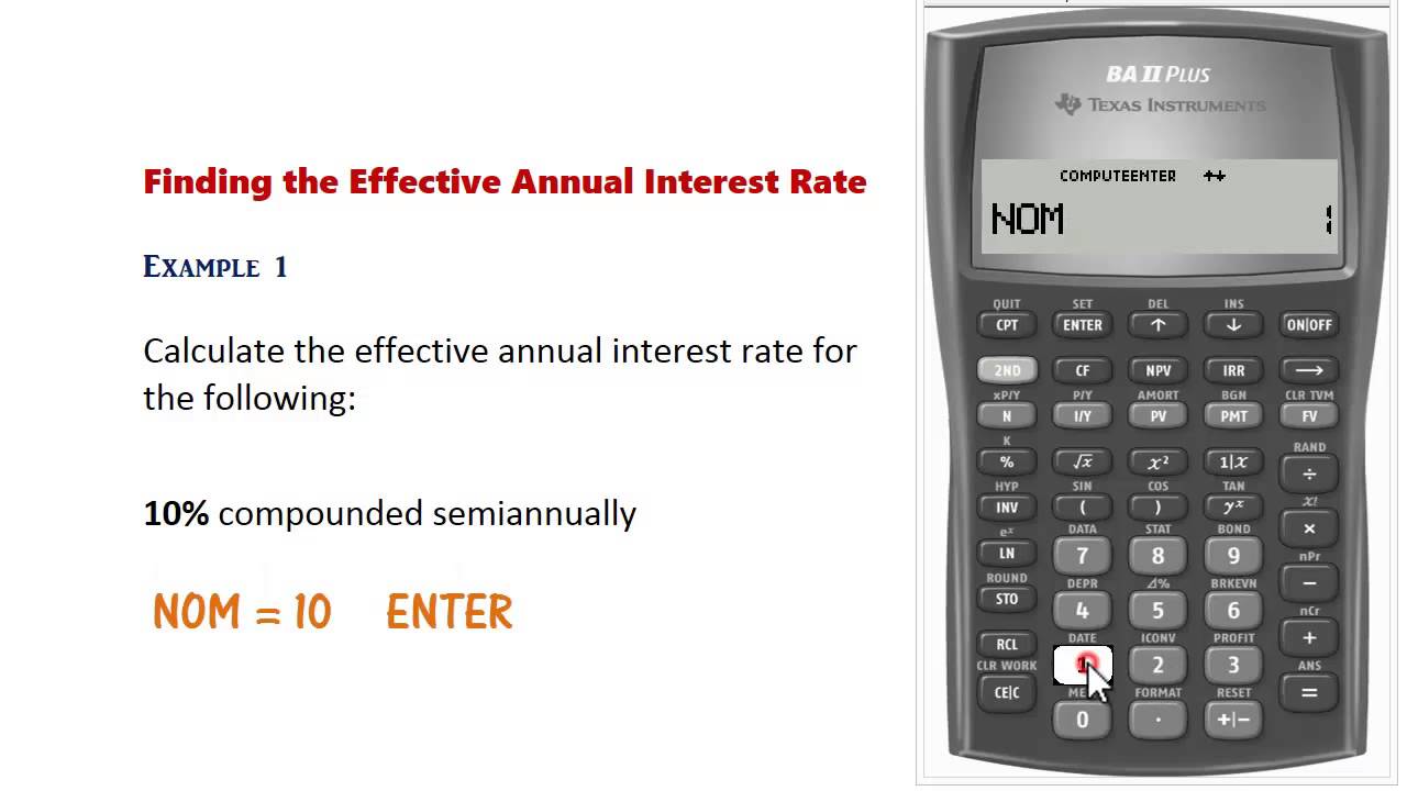 BA II Plus - Nominal & Effective Rate Conversions