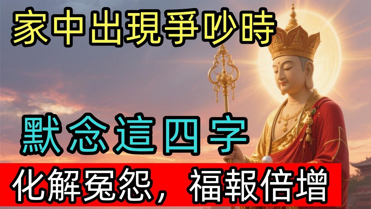 地藏菩薩開示：家中出現爭吵時，默念這四字，化解冤怨，福報倍增！