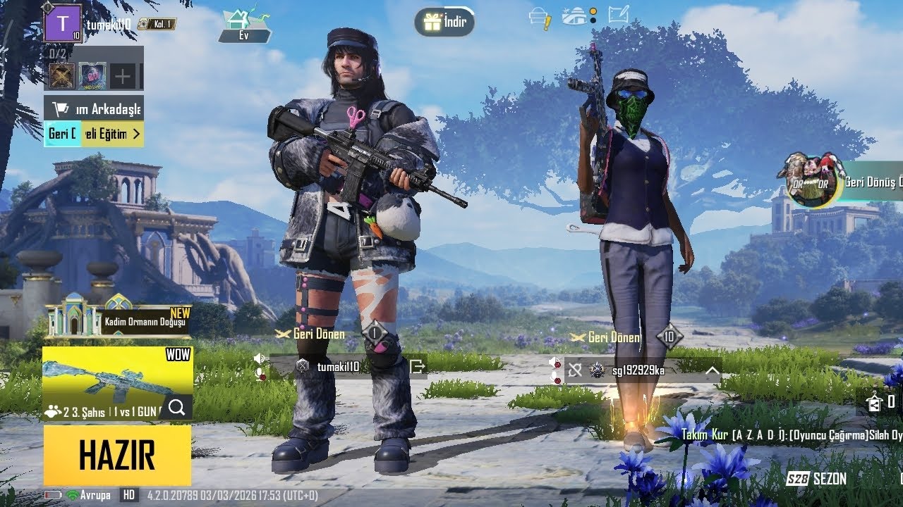 Arkadaşımla pubg Mobile oynuyoruz