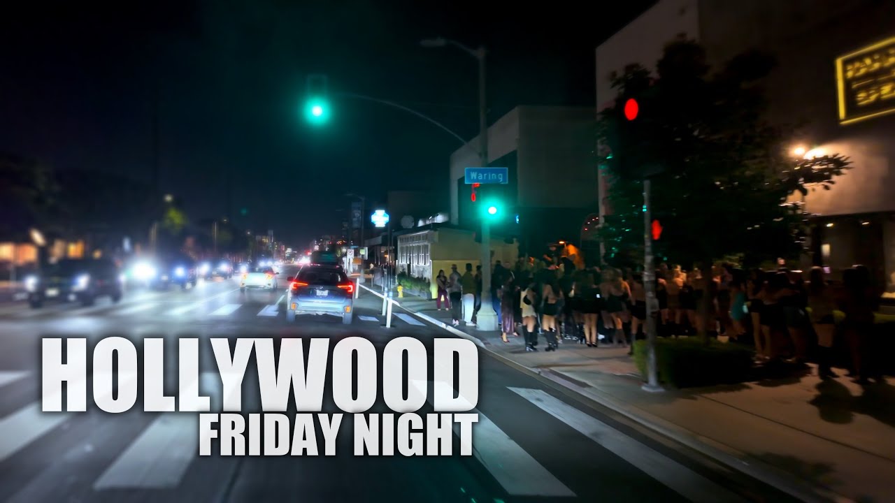 Hollywood Night Drive 4K HDR | Scenic Los Angeles Streets After Dark