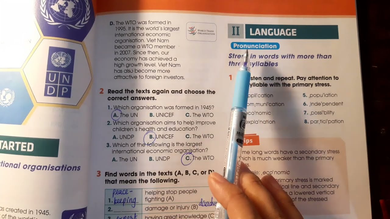 II. Language - Unit 7. Viet Nam and international organisations - Tiếng Anh 10 Global Success