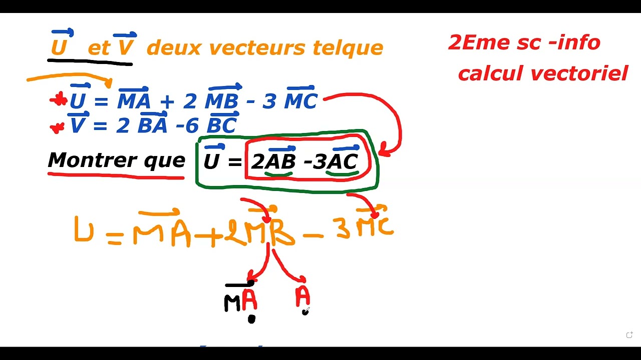 Vetcteurs  2ème Sc-inf ...apl 27.549.290 Etudes Maths