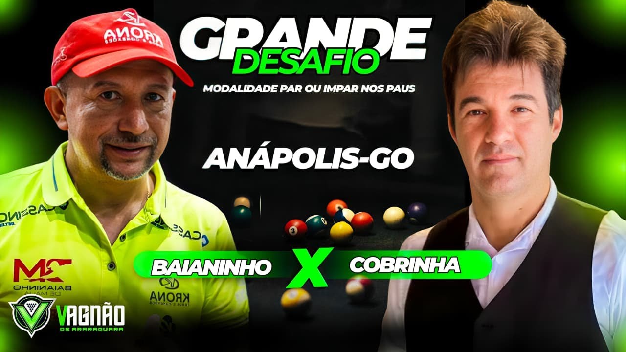 REVANCHE BAIANINHO X COBRINHA ANAPOLIS GO 21/09/2025 #SINUCAAOVIVJOGOSO #SINUCA #aovivonoyoutube