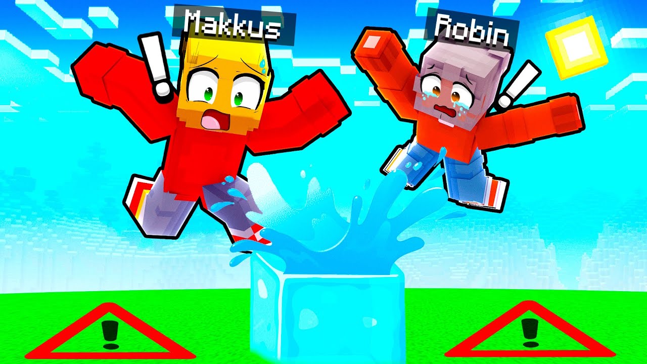 Wie Kan Er Als Eerste In 1 BLOK WATER Landen In Minecraft